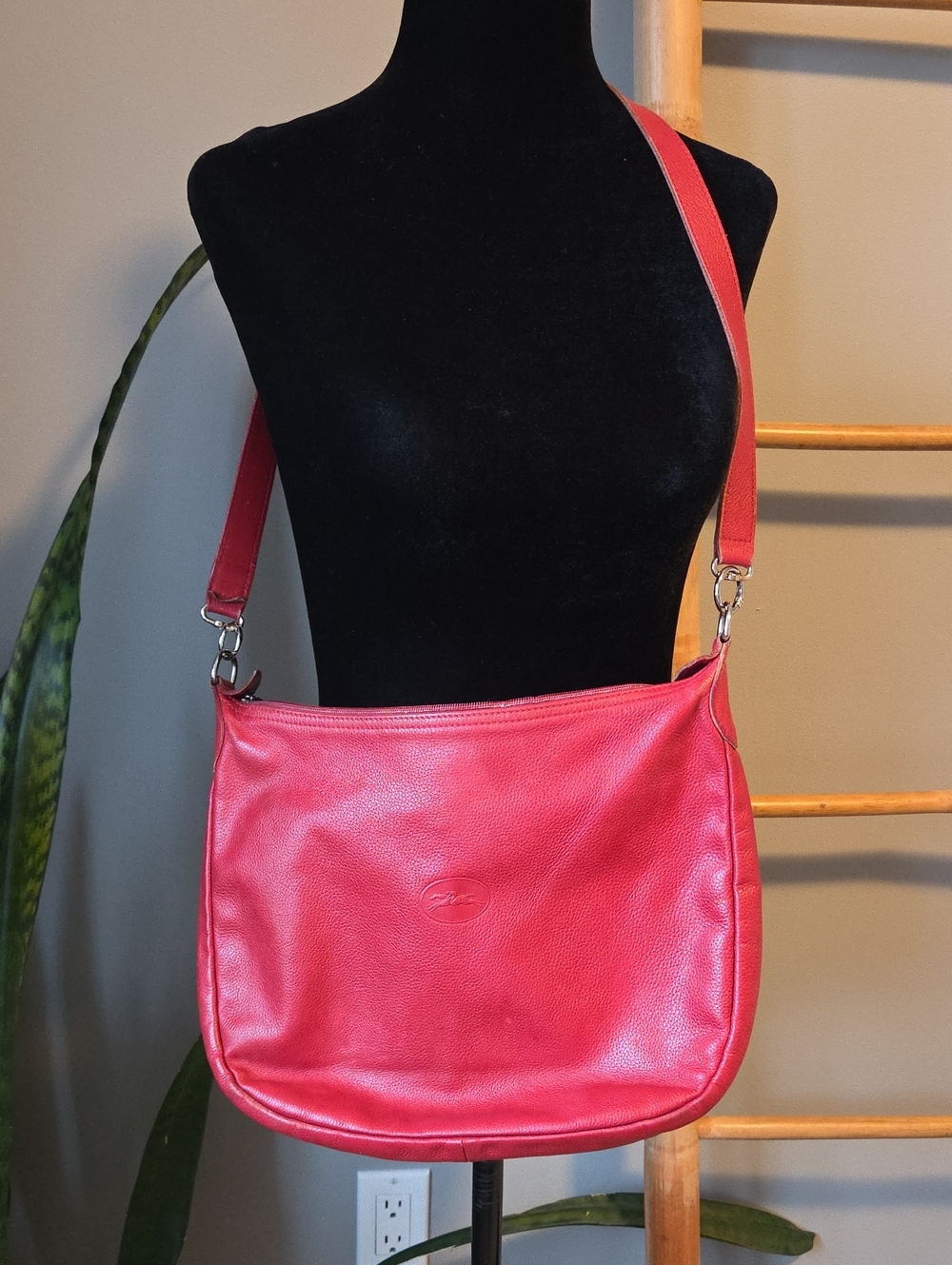 Longchamp Red Crossbody Shoulder Bag
